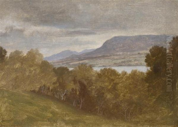 Landscape With View Over Lake Geneva - view 1