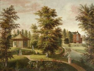 Sommerliche Parklandschaft Mit Flaneuren Auf Den Wegen by Wolfgang-Adam Toepffer