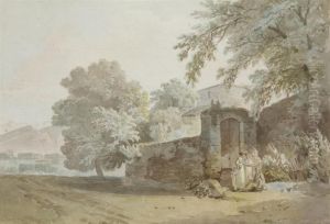 Aux Abords De La Ferme by Wolfgang-Adam Toepffer