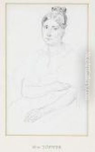 Portrait De Femme - Etude Pour Une Aquarelle