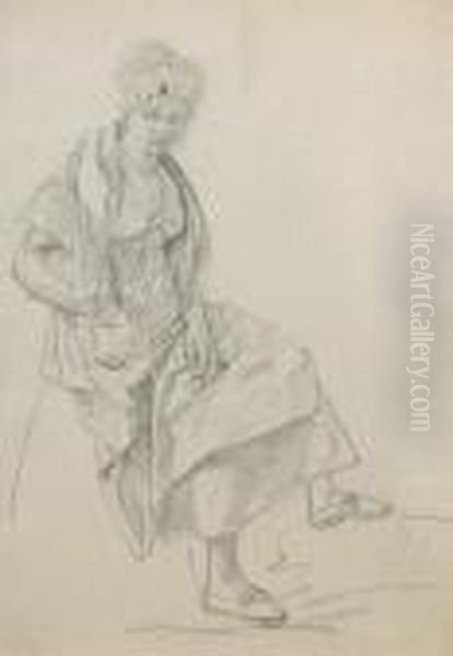 Paysanne Assise Sur Une Pierre - view 1