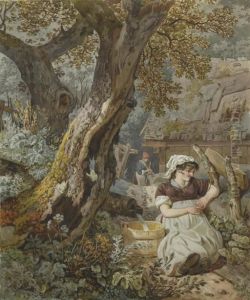 Jeune Paysanne Assise Sous Un Arbre by Wolfgang-Adam Toepffer