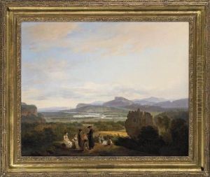 Paysage Savoyard Avec Personnages Et Rive by Wolfgang-Adam Toepffer