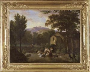Paysage Avec Lavandieres Pres D'une Chapelle by Wolfgang-Adam Toepffer