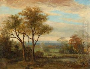 Landschaft Mit Teich. by Wolfgang-Adam Toepffer