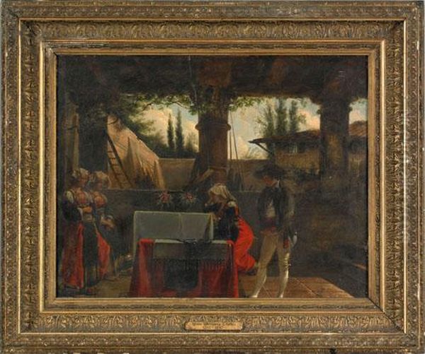 Interior Court Scene With Figures - view 1