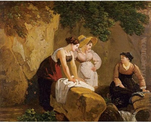 Washerwomen In A Grotto - view 1
