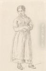 A Female Standing With Her Arms Crossed by Wolfgang-Adam Toepffer