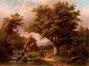 Woodgatherers on a sandy track
