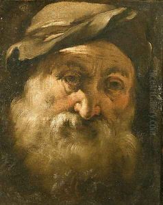 Head of a bearded old Man by Genoese School