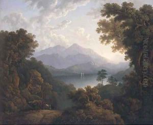 A log cart in a lake landscape