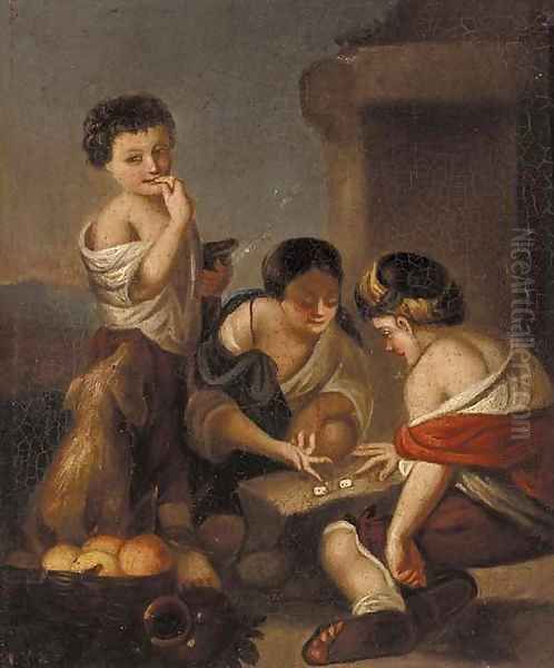 Children playing dice - view 1