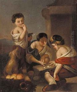 Children playing dice Children playing dice