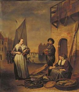 Selling Fish On A Dutch Quay