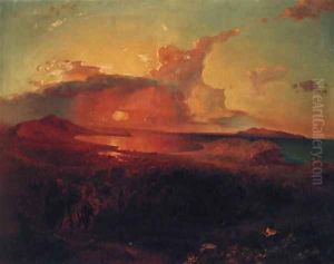 A Coastal Landscape At Sunset by Munich School