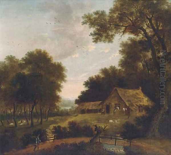 A farmstead in a wooded landscape - view 1