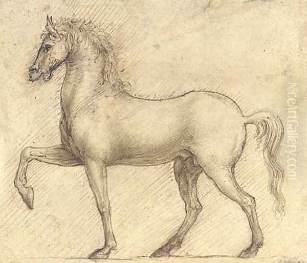 A horse in profile to the left - view 1