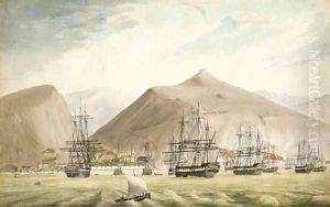 A Squadron of the Red at anchor off Jamestown, St. Helena