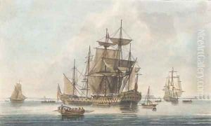 A calm at the entrance into Portsmouth, by J. Clark and J. Harribal