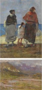 Donne Sulla Spiaggia by Ludovico Tommasi