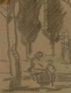 Paesaggio Con Figure by Ludovico Tommasi