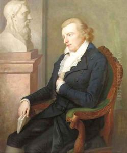Portrait of Schiller seated by a bust by Ludovike Simanowitz