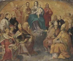 The Virgin and Child in Glory with attendant Saints by Peeter Sion