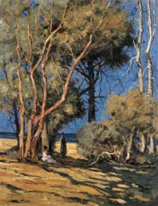 Sosta All'ombra Tra Gli Alberi by Ludovico Tommasi