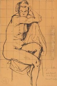 Nud Pe Scaun by Nicolae Tonitza