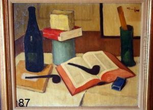 Still Life With Pipes And Books Still Life With Pipes And Books