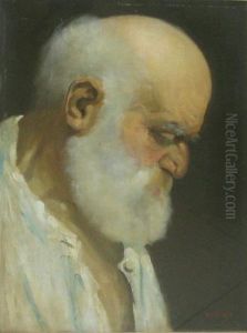 Portretde Batrn by Nicolae Tonitza