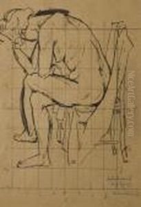 Nud Cu Capul In Mini by Nicolae Tonitza