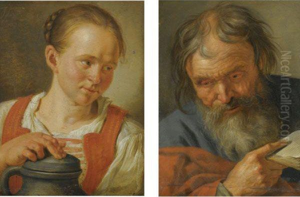 A Girl Holding A Jug - view 1