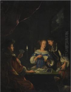 A Nocturnal Interior With Card Players by Jacob Van Toorenvliet