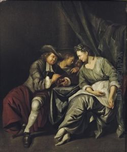 A Couple Conversing In An Interior by Jacob Van Toorenvliet