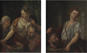 Judith With The Head Of 
Holofernes And David With The Head Of Goliath: A Pair Of Paintings by Jacob Van Toorenvliet