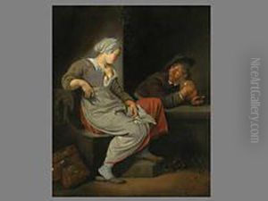 Trinkender Bauer Und Magd by Jacob Van Toorenvliet
