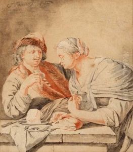 Couple In An Interior. by Jacob Van Toorenvliet