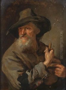 A Peasant Man Holding A Staff