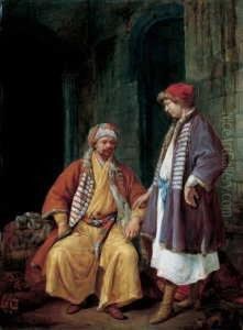 Zwei Orientalische Kaufleute. by Jacob Van Toorenvliet