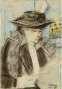 An Elegant Lady Reading