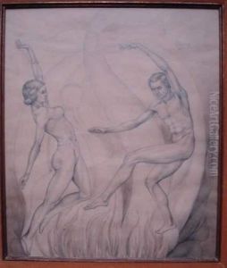 Couple Dansant Dans Les Flammes by Jan Toorop