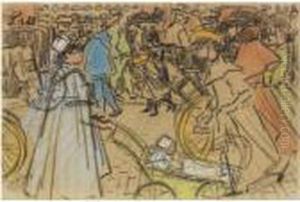 Figuren Op Parijse Boulevard by Jan Toorop
