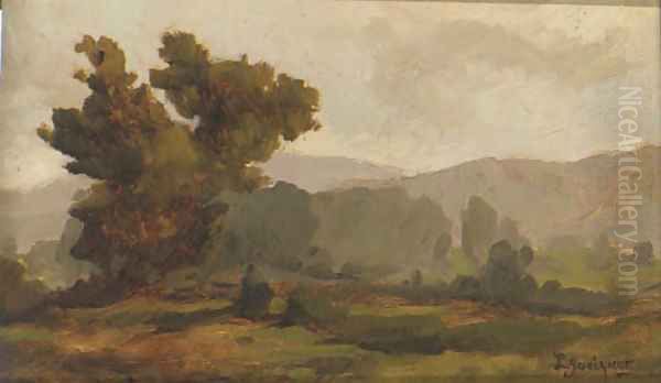 A landscape sketch with trees; with two further similar - view 1