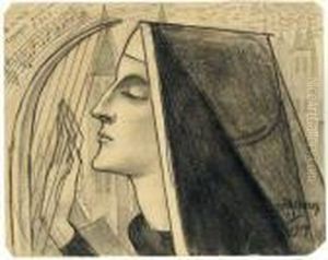 A Nun Playing A Harp A Nun Playing A Harp