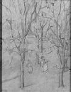 Two Girls In A Forest by Jan Toorop