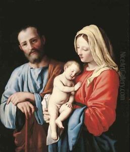 The Holy Family 3 by Giovanni Battiata Salvi, Il Sassoferrato