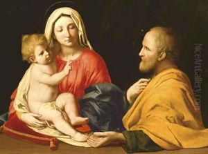 The Holy Family 2 by Giovanni Battiata Salvi, Il Sassoferrato
