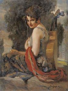 A gypsy girl with her guitar