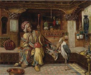 Smoker With Hookah And Marabou